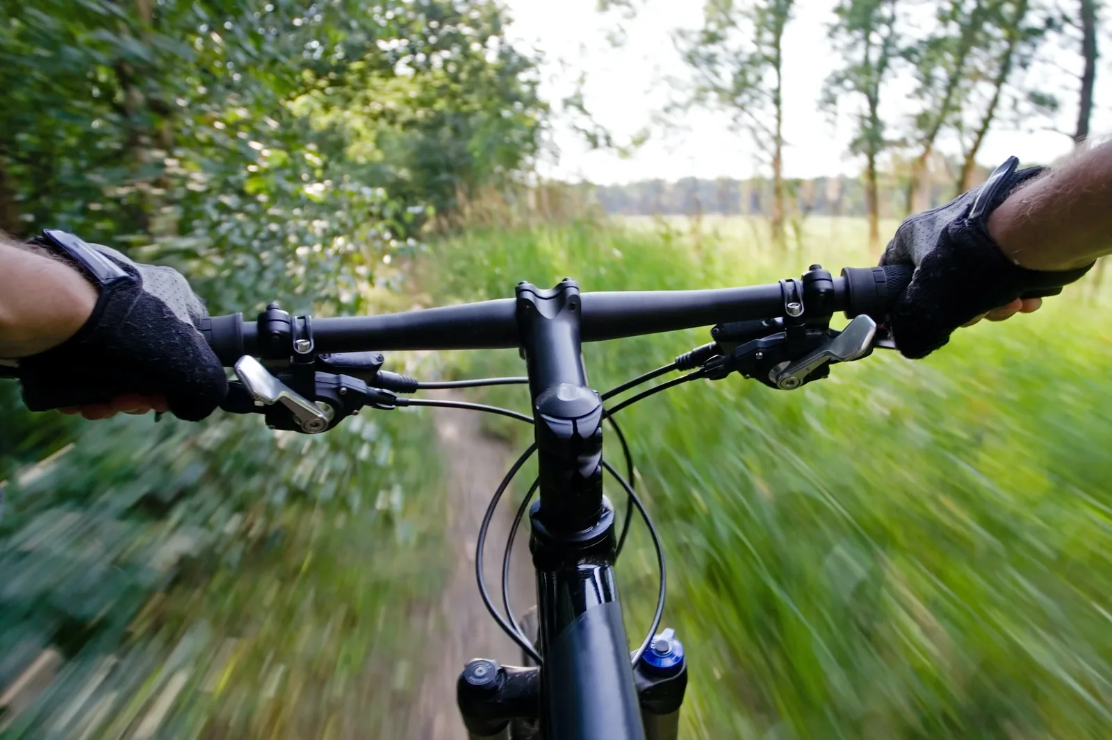 Riding mountain bike